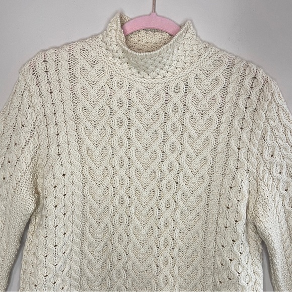 ARAN MOR Ireland Fisherman’s Merino Wool Cable Knit Pullover Sweater - Picture 2 of 16